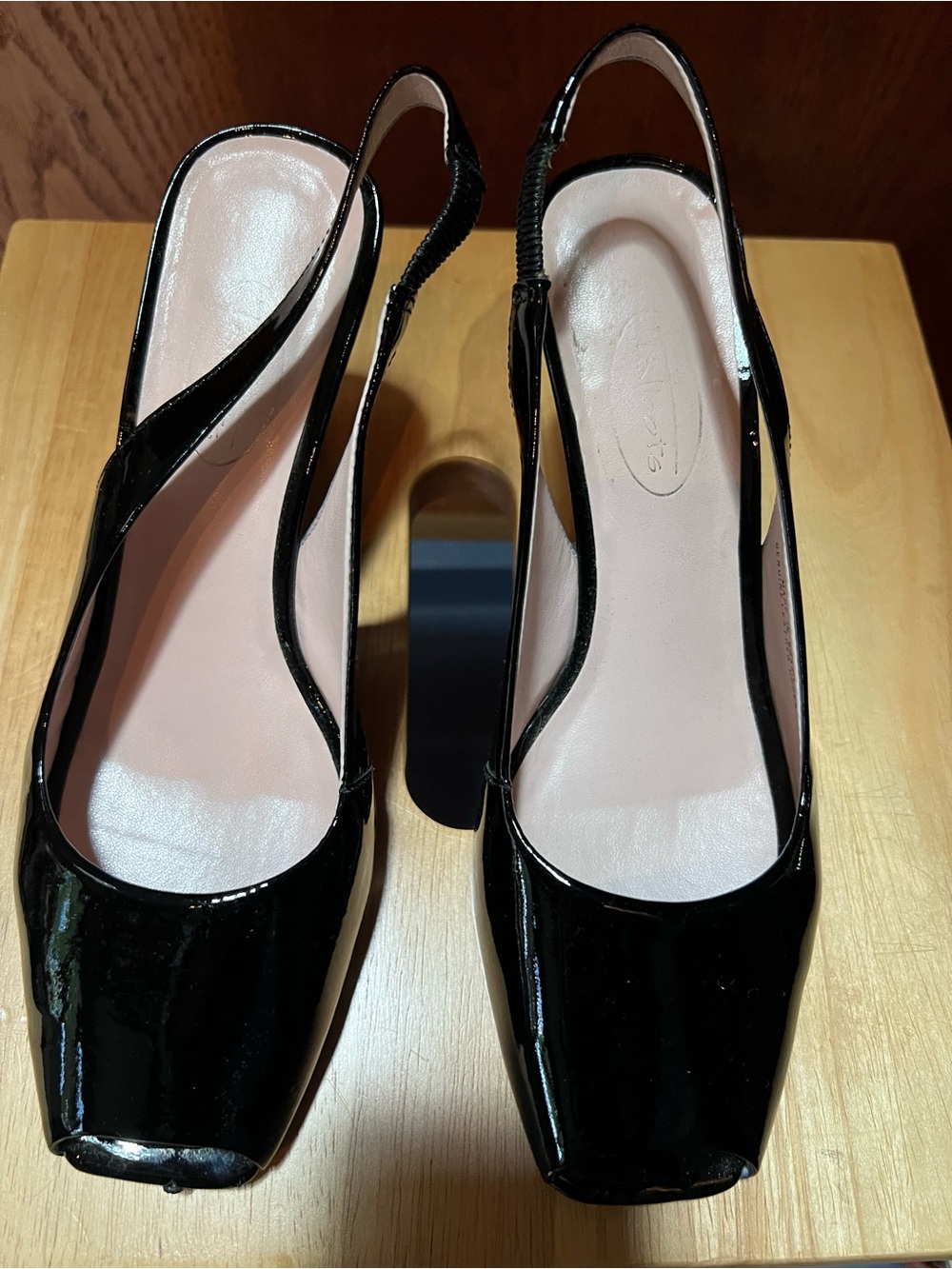 Talbots Black Patent Slingback Heels